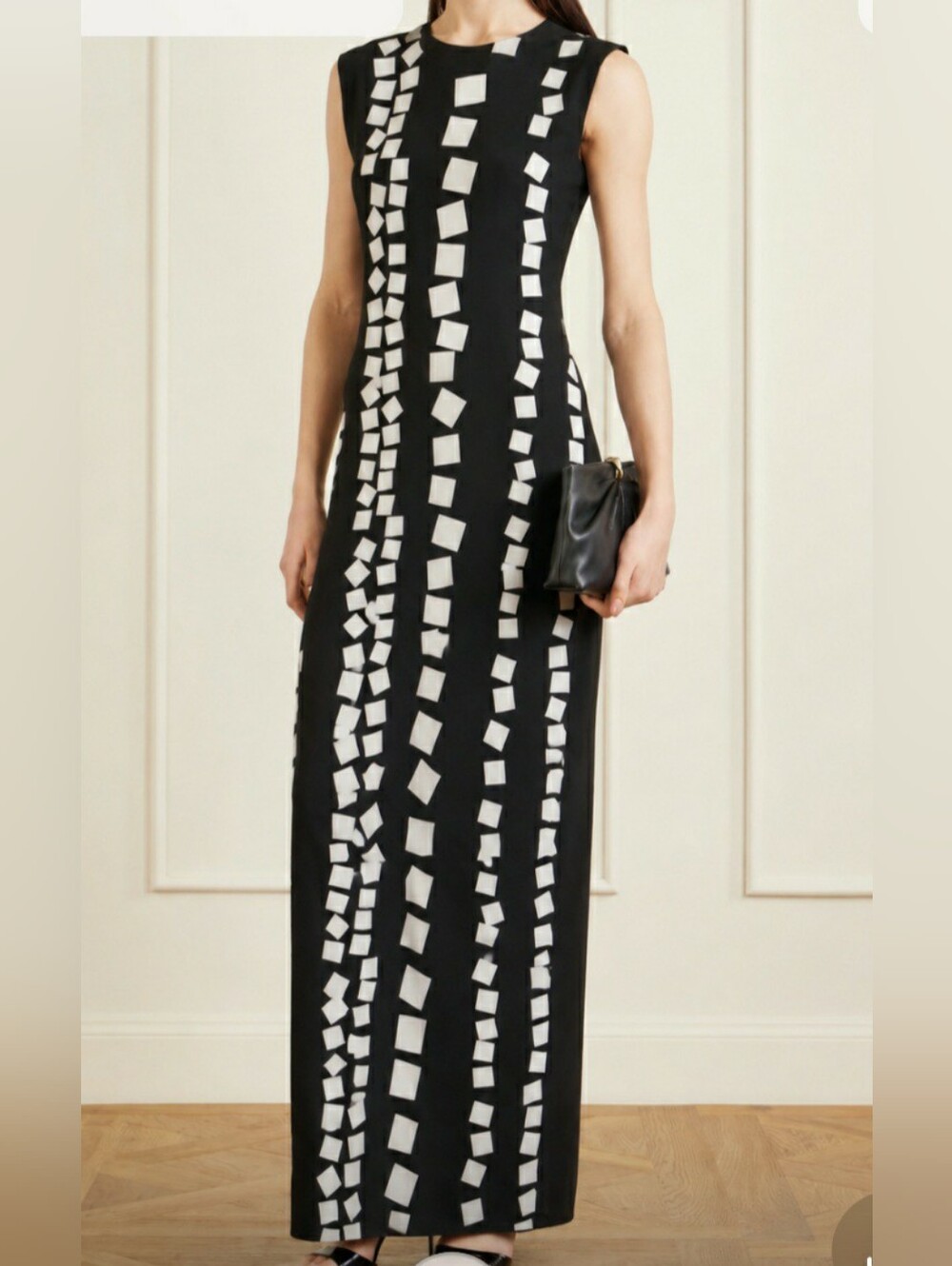 Kamali Kulture Black and White Block-Print Maxi Dress